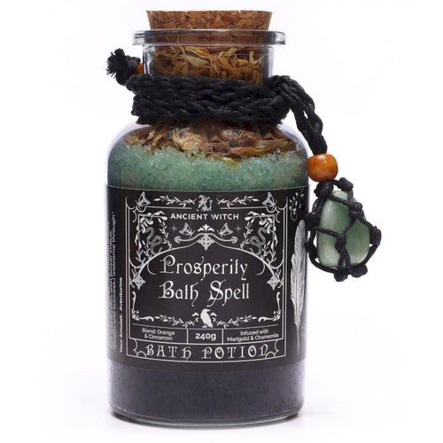 Ancient Witch Prosperity Bath Spell Potion – Badzouten met aventurijn ketting - Opgezette Werelden