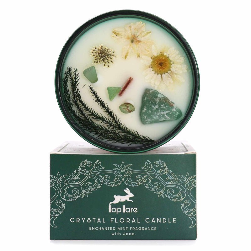 The Magician geurkaars met gedroogde bloemen en jade - Opgezette Werelden
